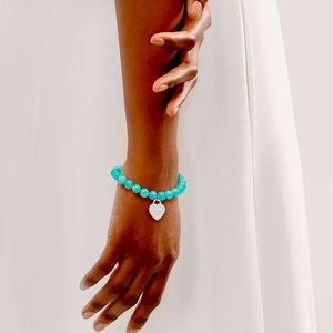 Authentic Tiffany and co turquoise bead bracelet
